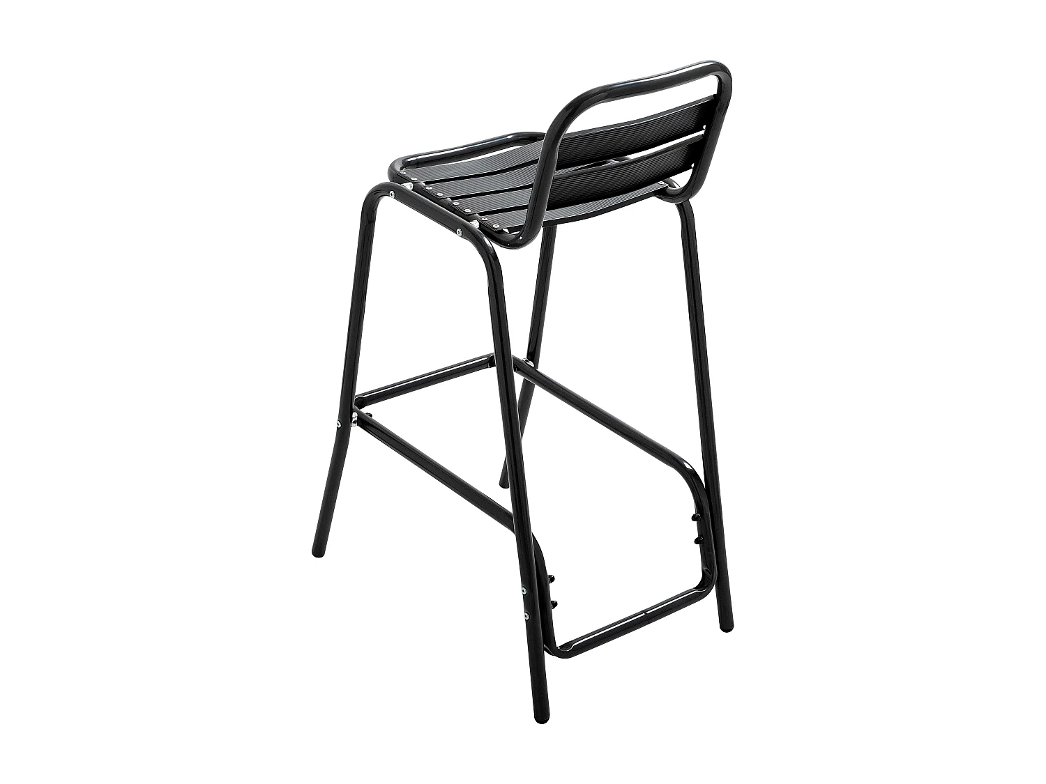 Lot de 4 chaises haute en aluminium noir