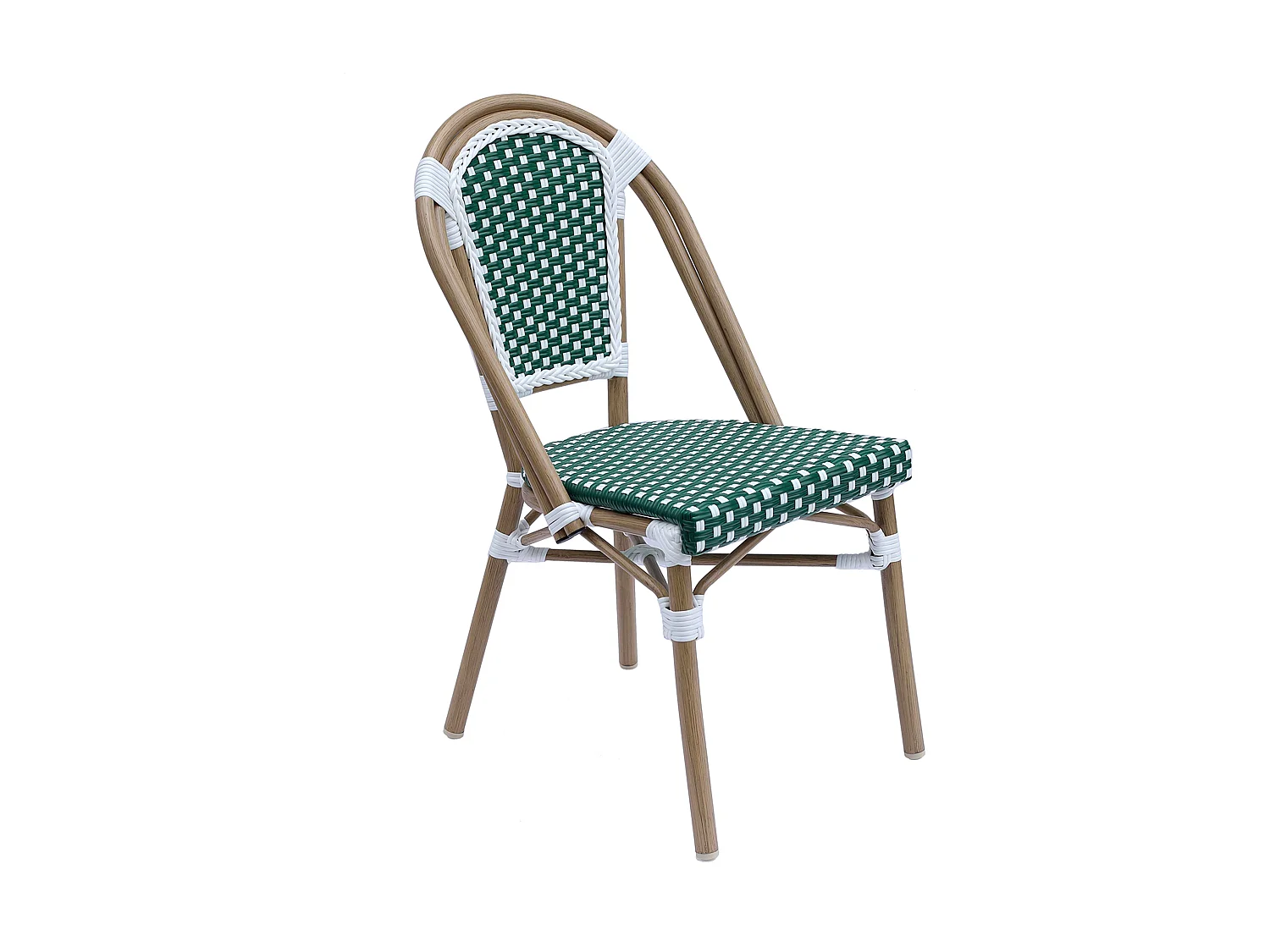 Ensemble table de terrasse inclinable marbre noir et 2 chaises vert
