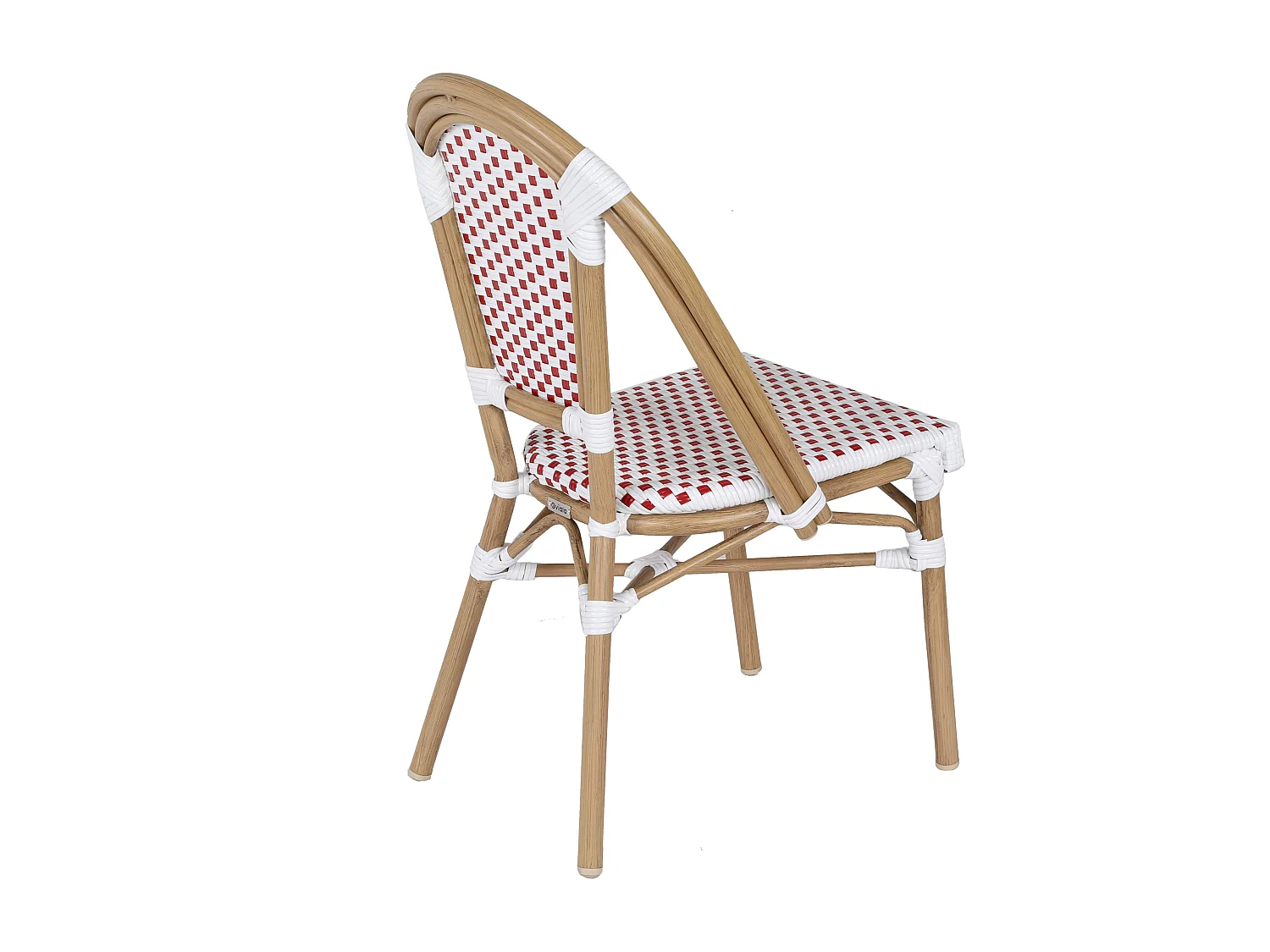 Ensemble table de terrasse inclinable marbre blanc et 2 chaises rouge