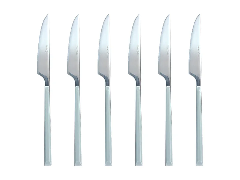Novastyl - Lot 6 Couteaux De Table Colorama 23.5cm En Acier Inoxydable Gris