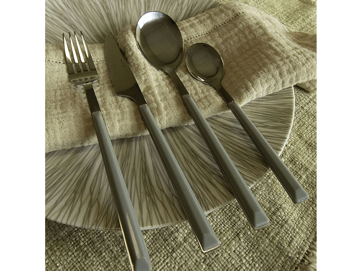 Novastyl - Lot 6 Couteaux De Table Colorama 23.5cm En Acier Inoxydable Gris