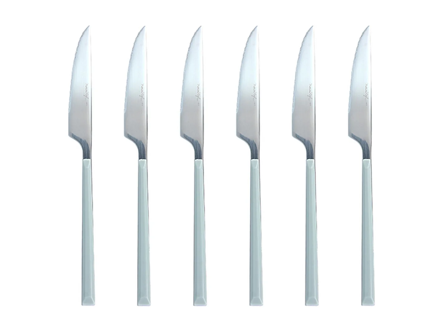 Novastyl - Lot 6 Couteaux De Table Colorama 23.5cm En Acier Inoxydable Gris