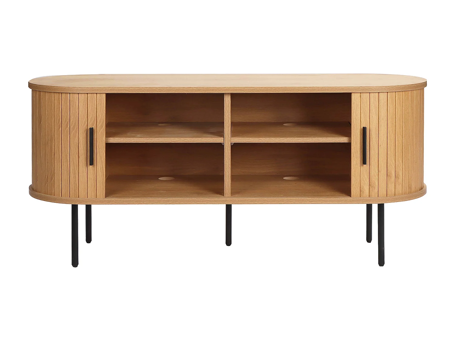 Meuble TV en mélaminé et acier 120 cm beige