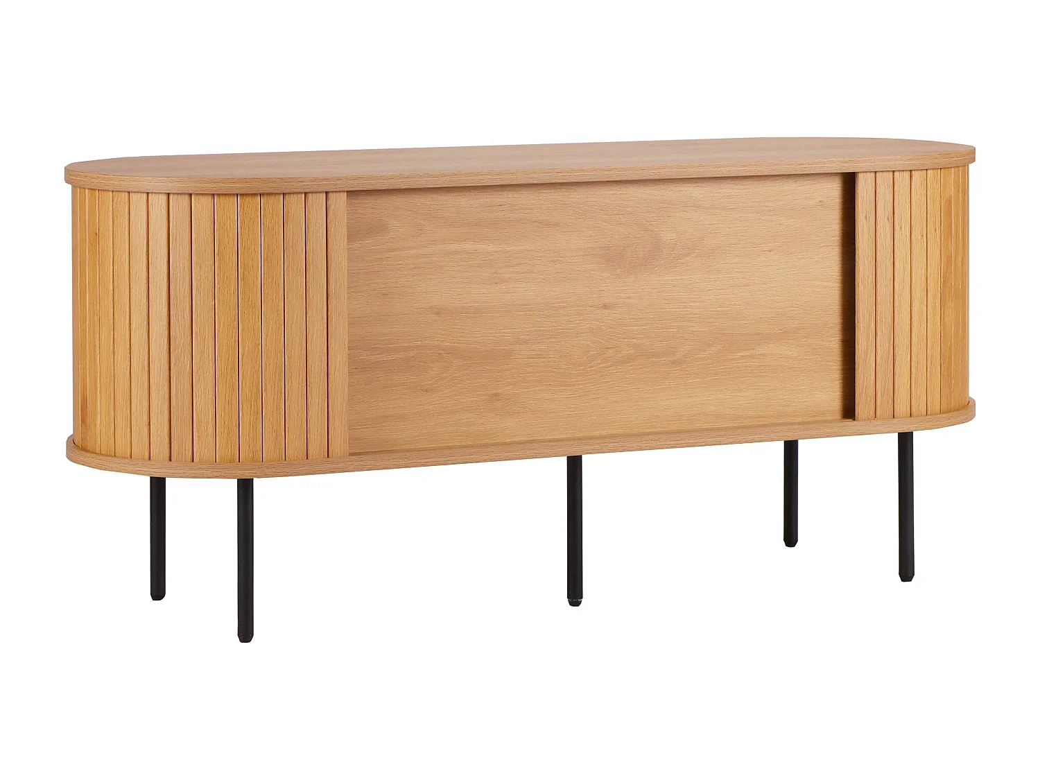 Meuble TV en mélaminé et acier 120 cm beige