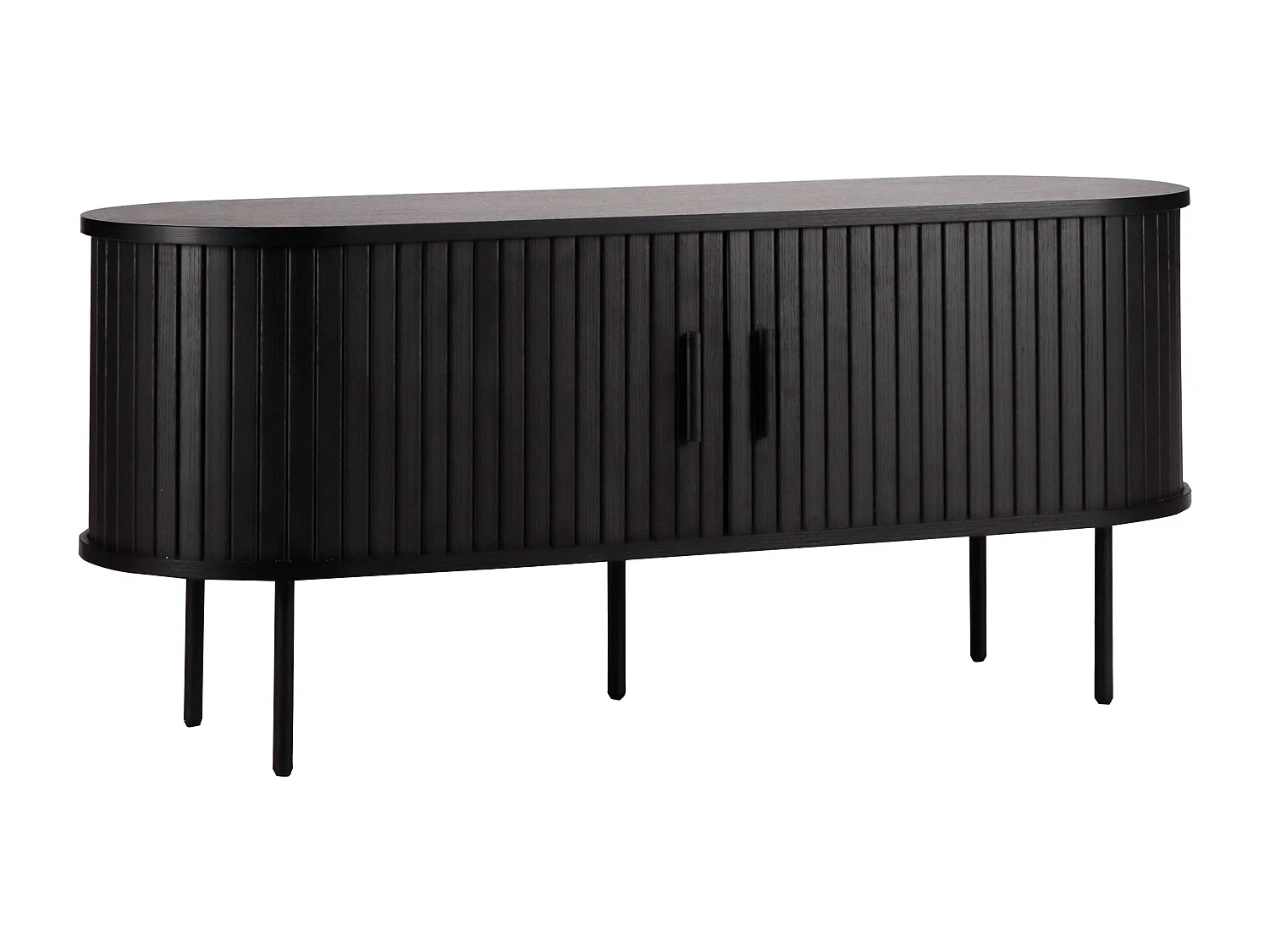 TV-meubel in melamine en staal 120 cm zwart