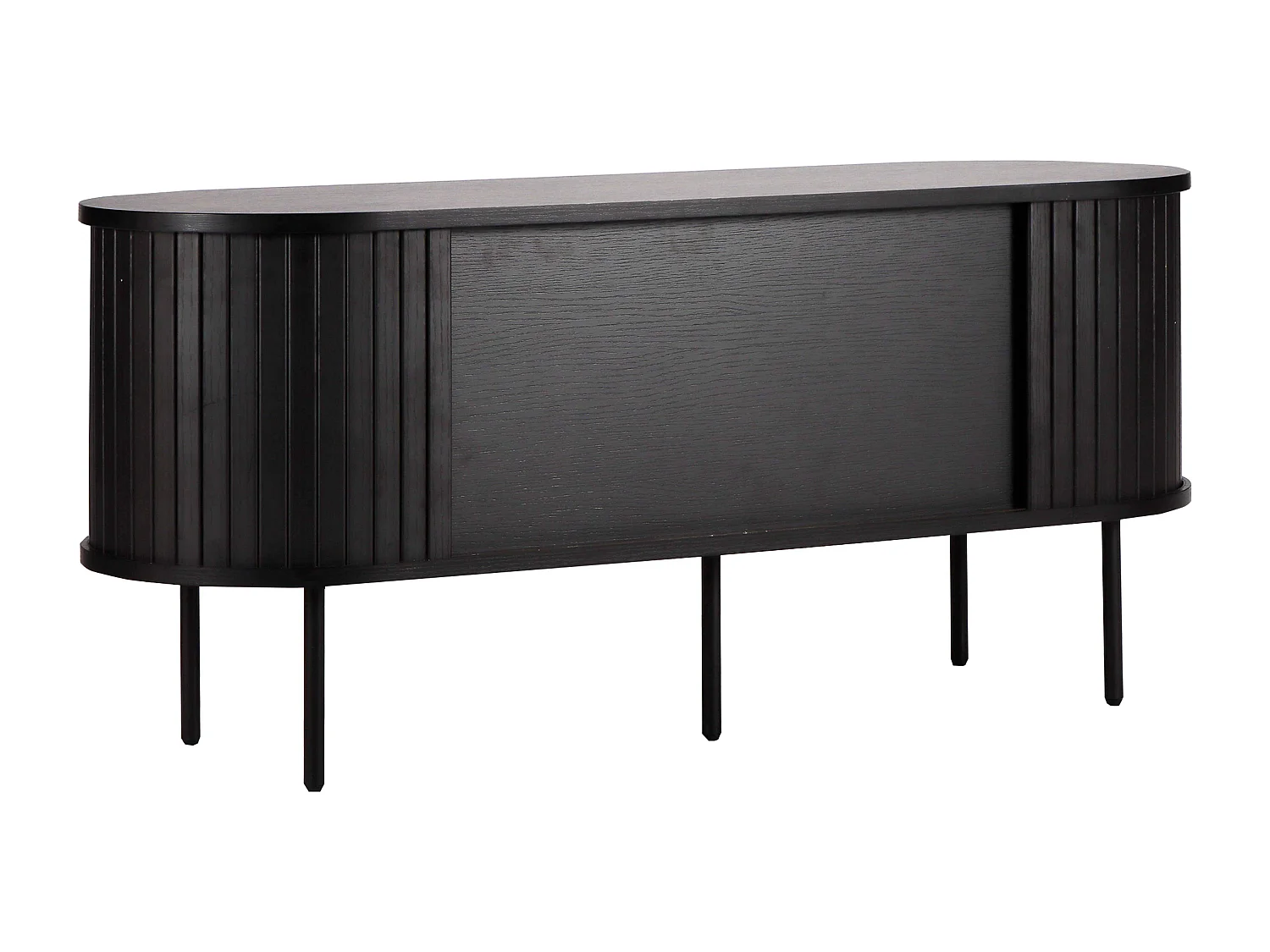 TV-meubel in melamine en staal 120 cm zwart