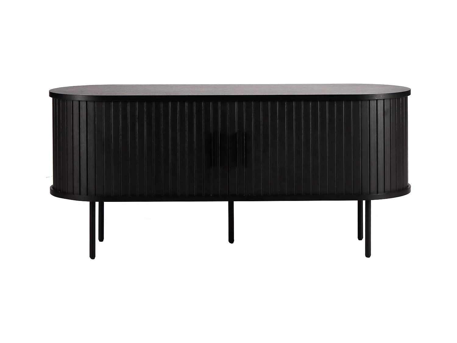 Meuble TV en mélaminé et acier 120 cm noir