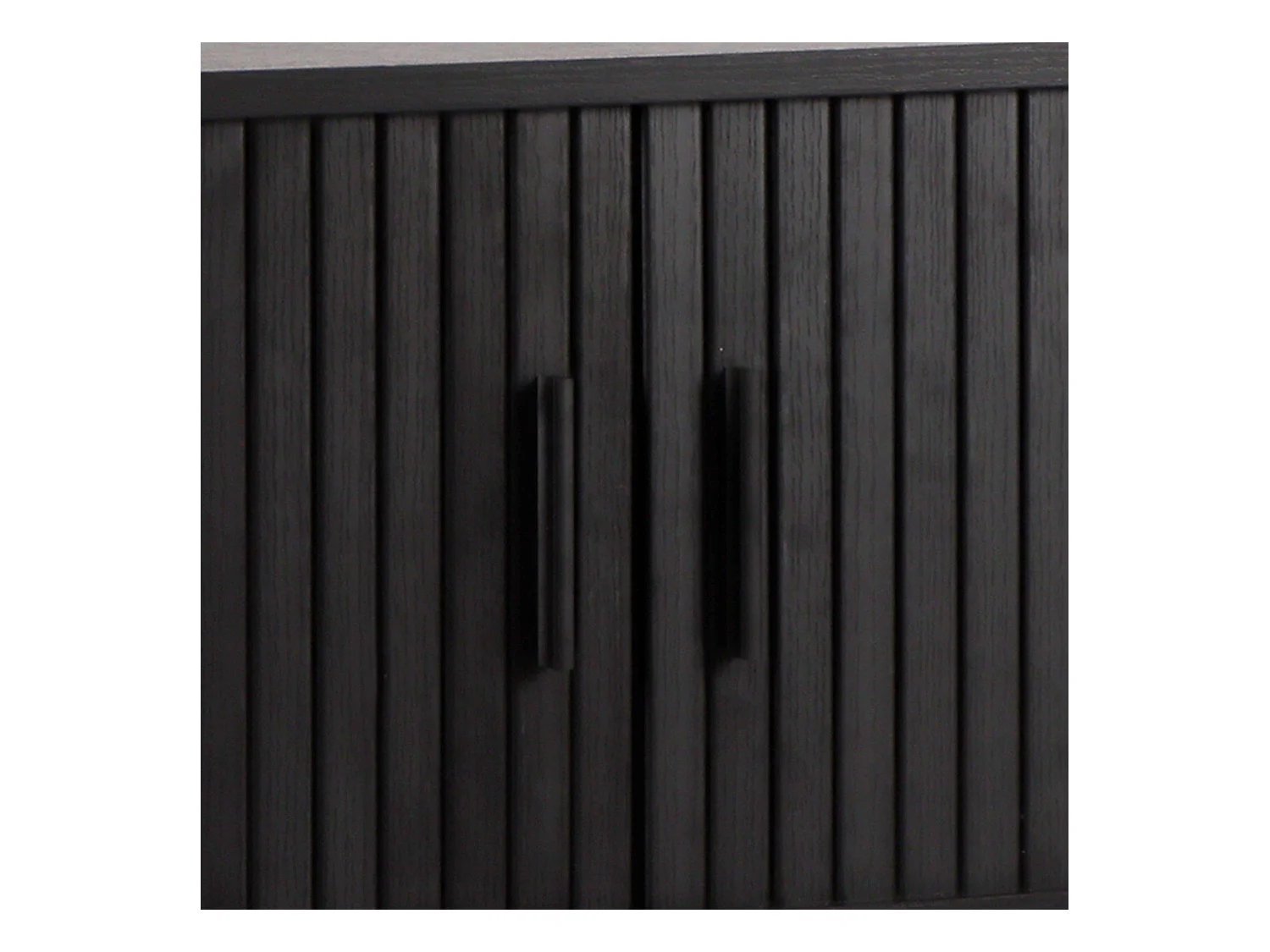 Meuble TV en mélaminé et acier 120 cm noir