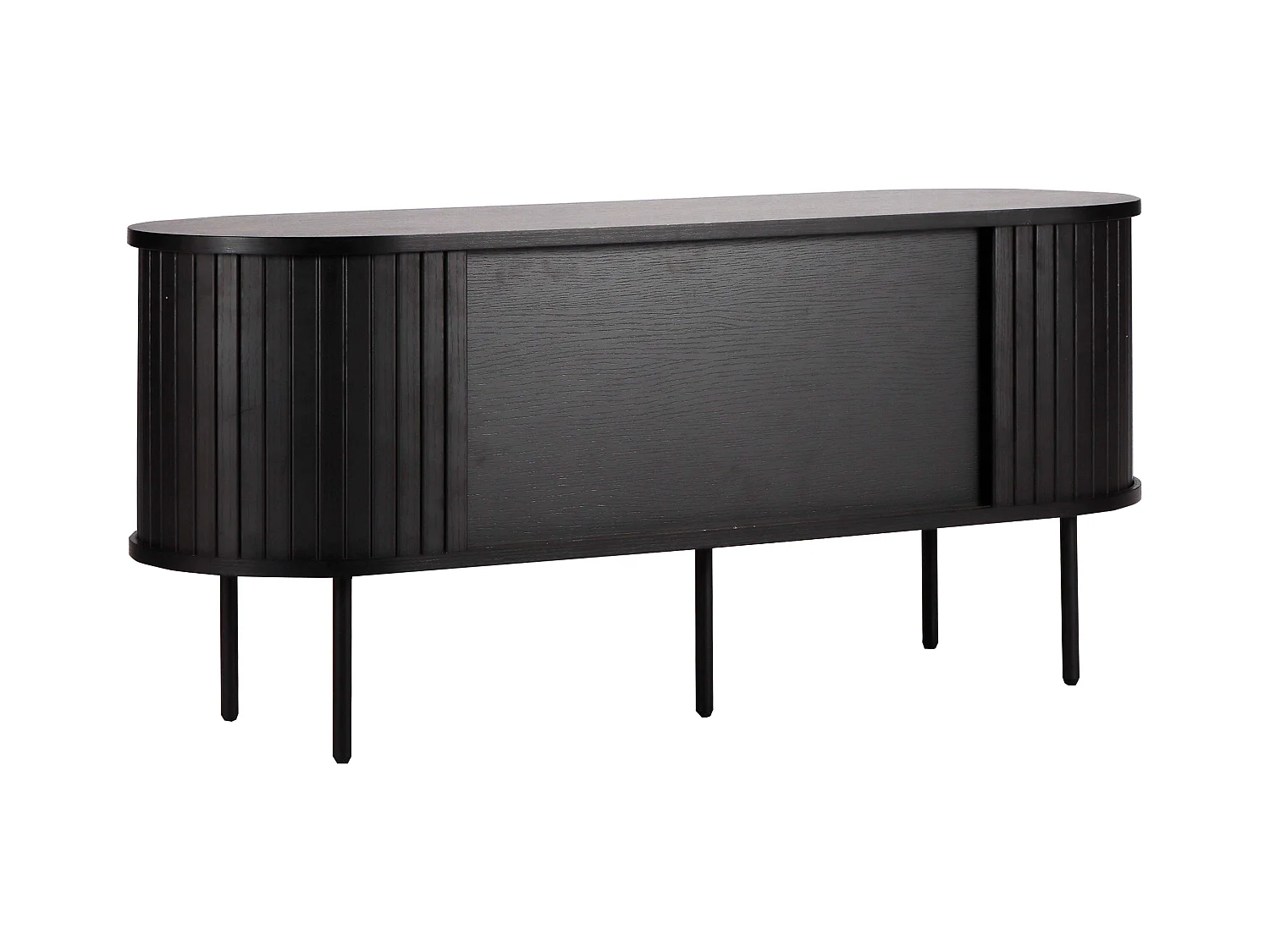 Meuble TV en mélaminé et acier 120 cm noir