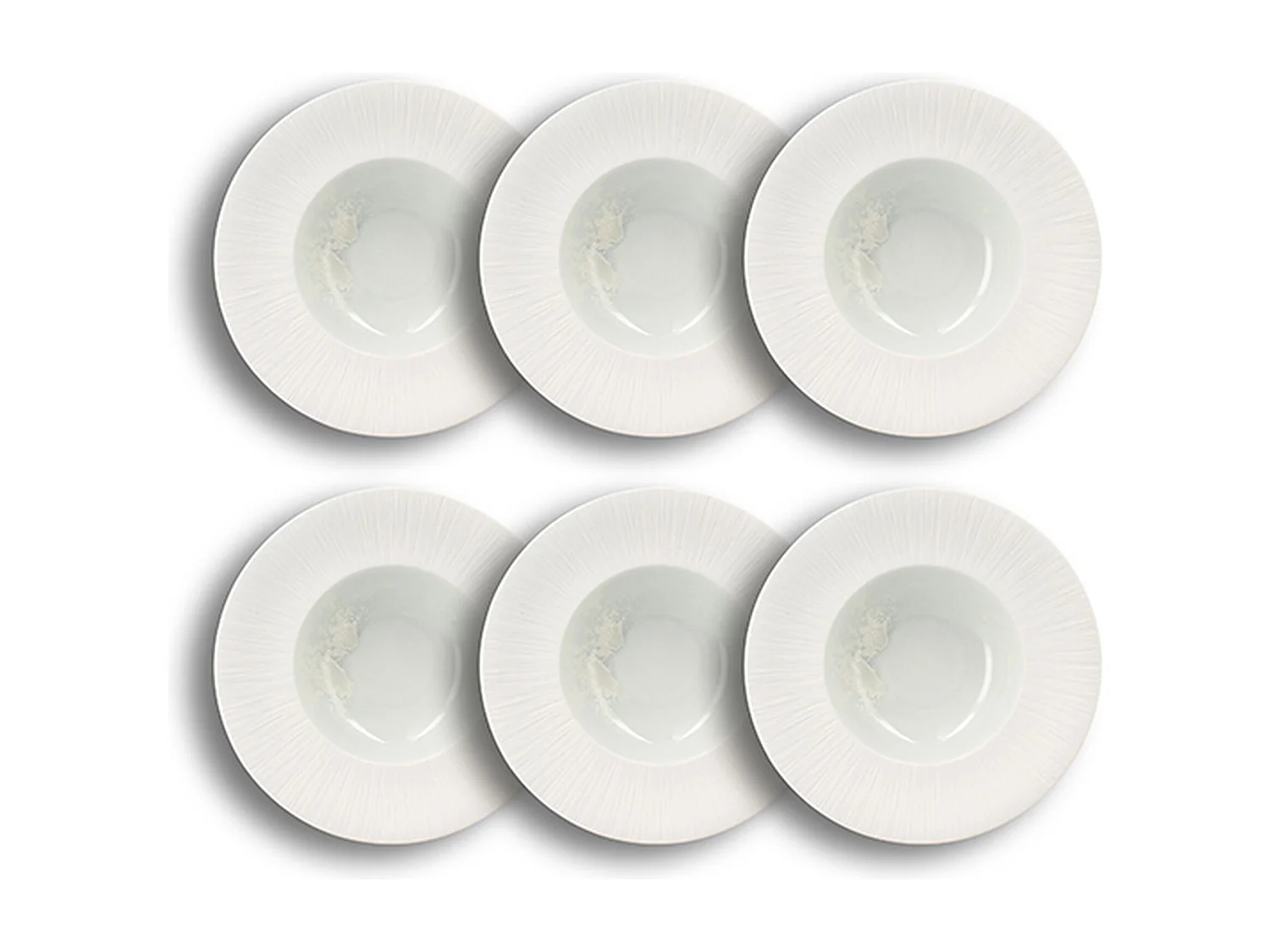 Ogo Living - Lot 4 Assiettes Gourmet Urus 23.5cm En Porcelaine Bleu Et Blanc