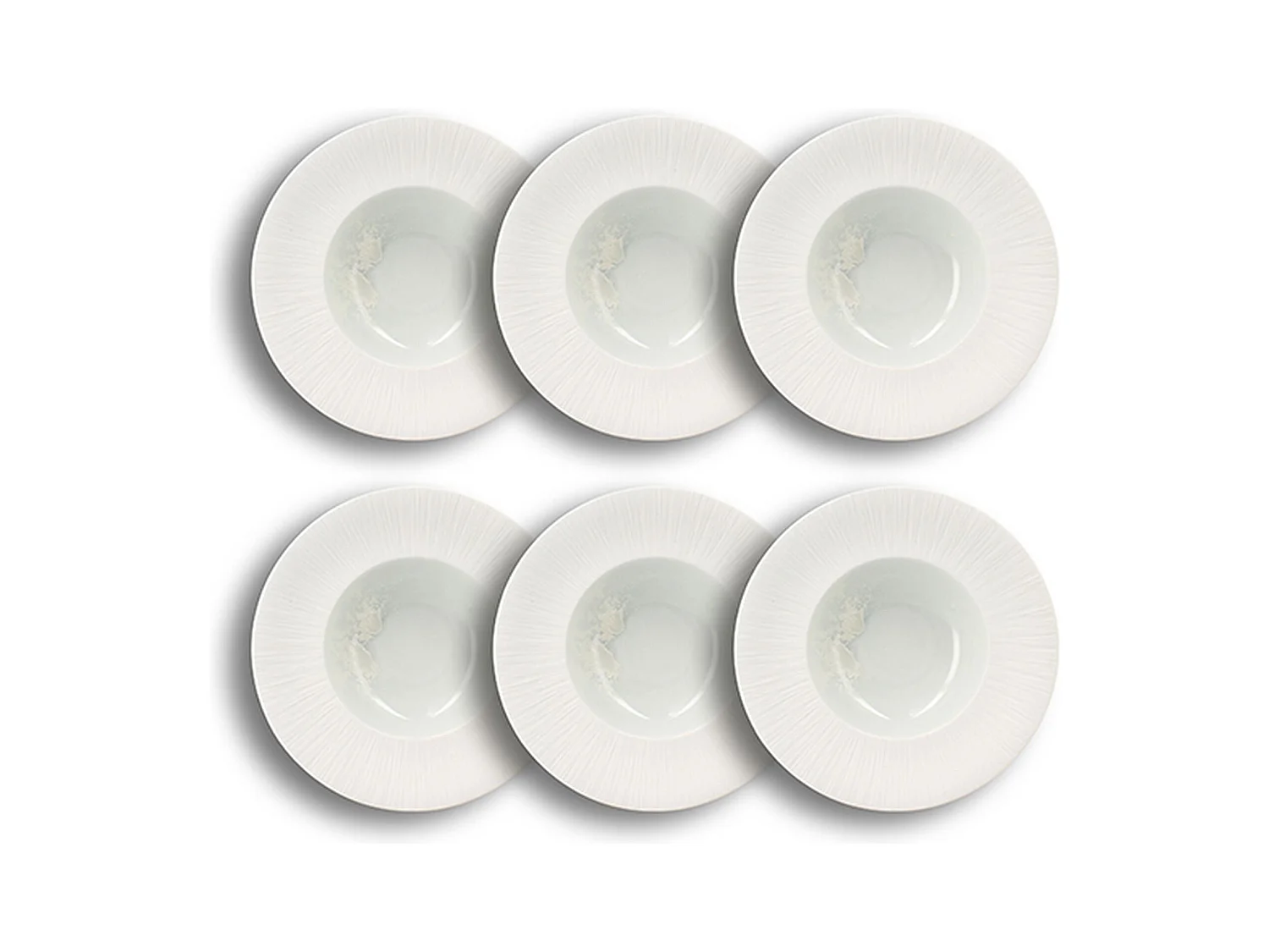 Ogo Living - Lot 4 Assiettes Gourmet Urus 23.5cm En Porcelaine Bleu Et Blanc