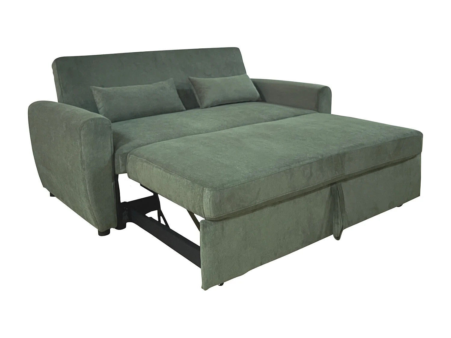 Groen ribfluweel 2-zitslaapbank MATT