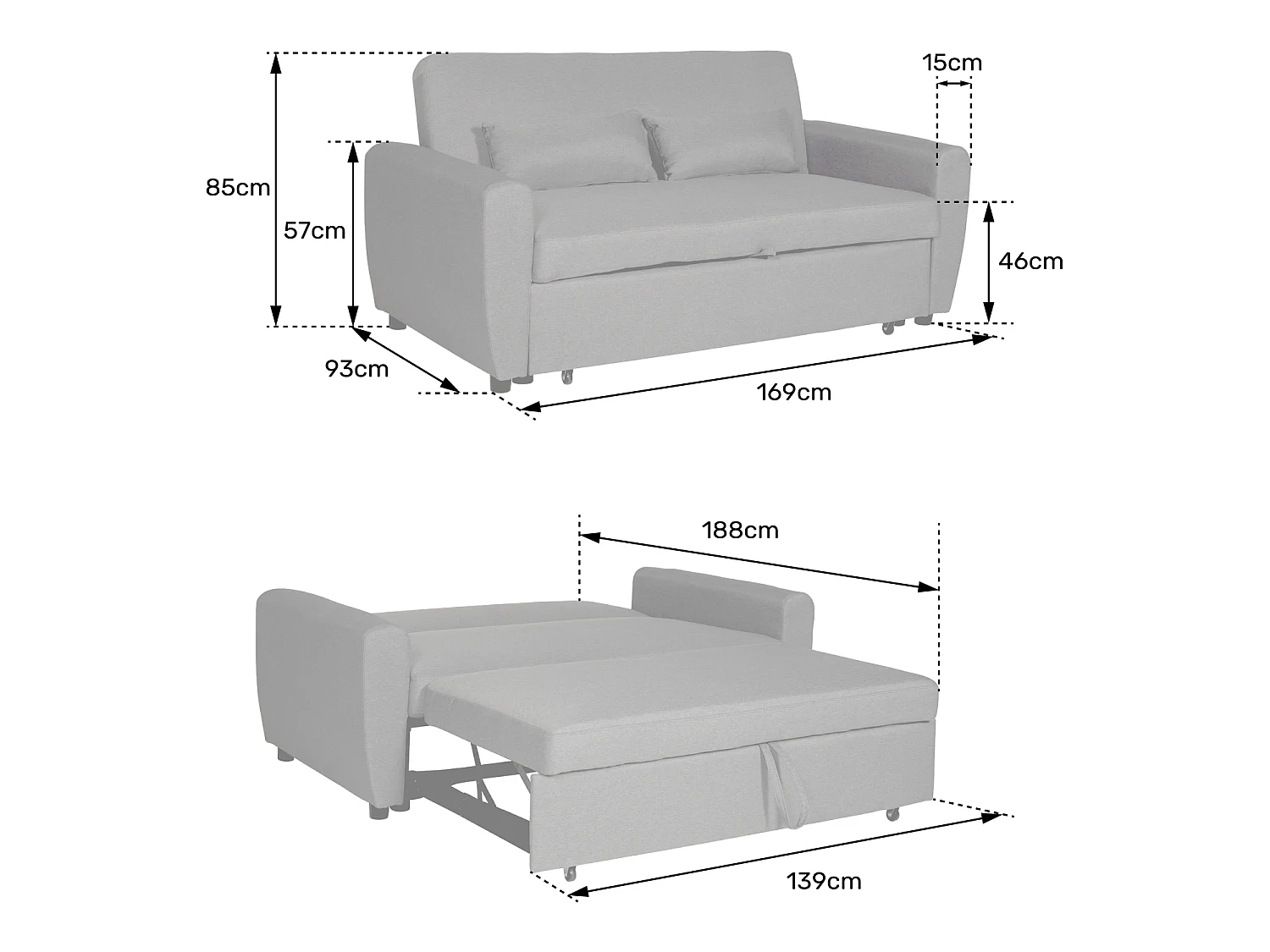Sofá cama de 2 plazas de pana verde MATT - HAPPY GARDEN