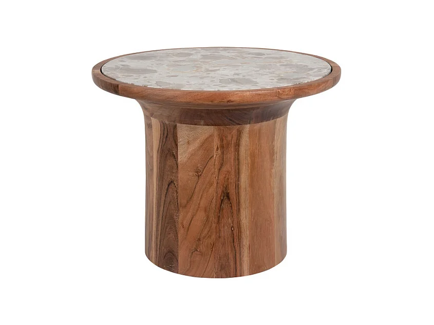 Tubo - Table d'appoint ronde en bois ø45cm - Bois foncé