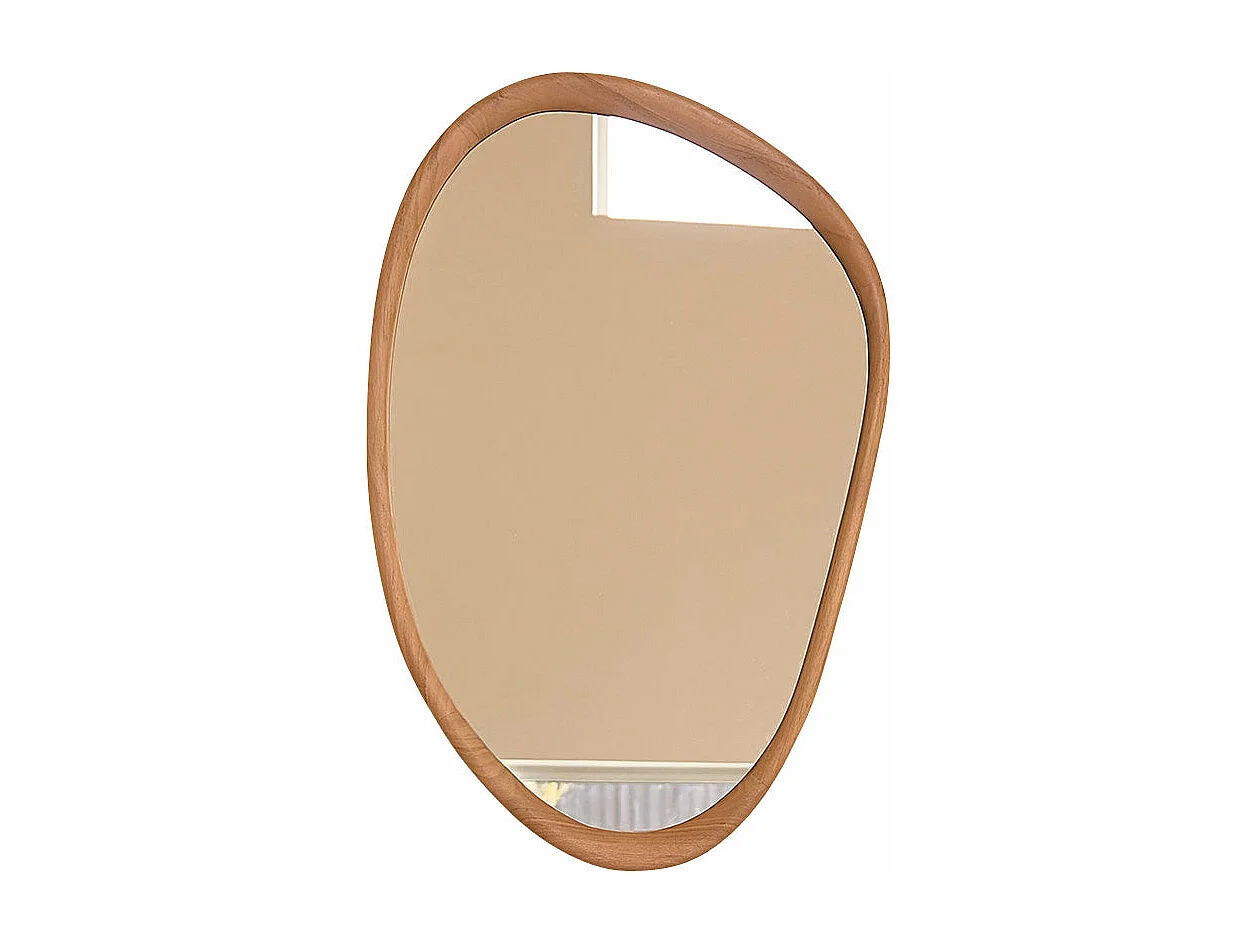Miroir organique en teck massif 90 cm