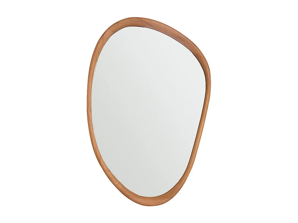 Miroir organique en teck massif 90 cm