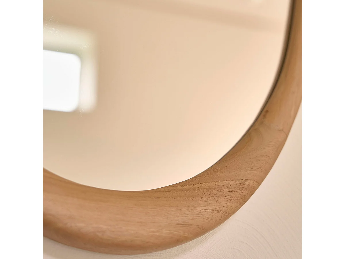 Miroir organique en teck massif 90 cm