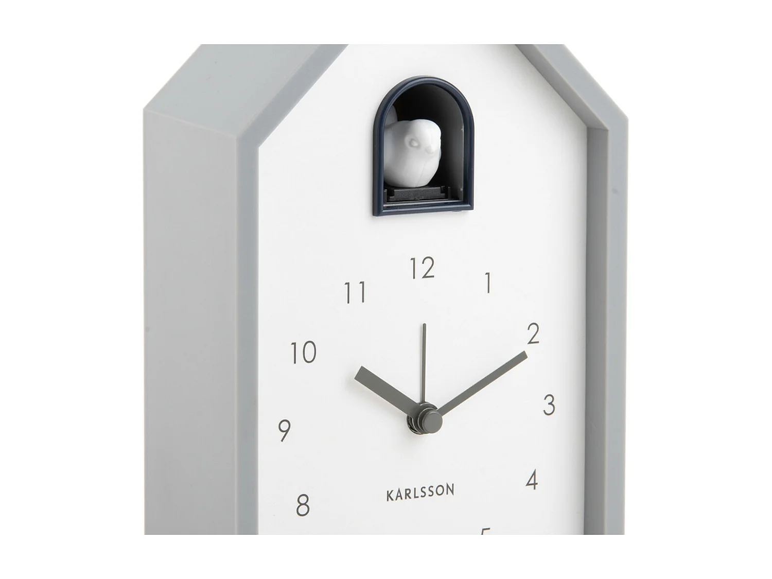 Alarm Modern Cuckoo - Réveil en plastique avec coucou - Gris