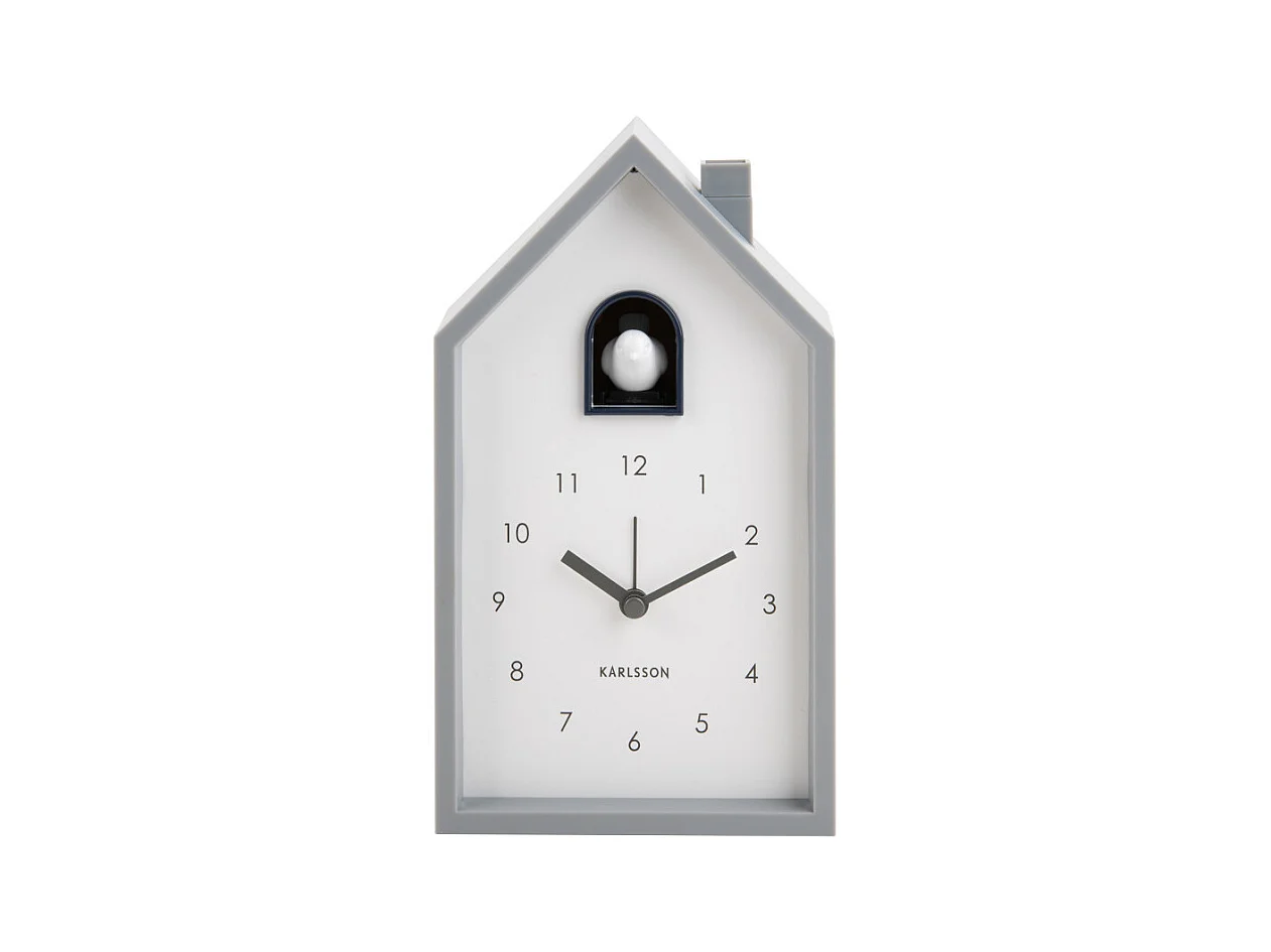 Alarm Modern Cuckoo - Réveil en plastique avec coucou - Gris