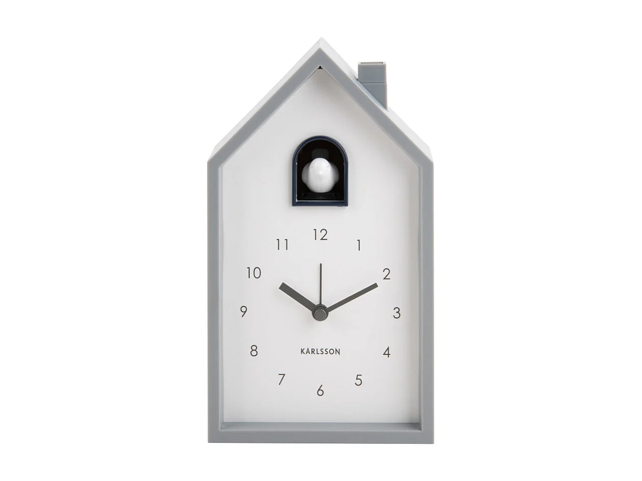 Alarm Modern Cuckoo - Réveil en plastique avec coucou - Gris