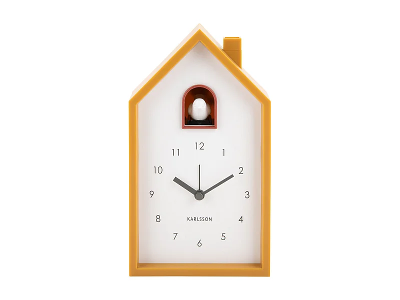 Alarm Modern Cuckoo - Réveil en plastique avec coucou - Ocre