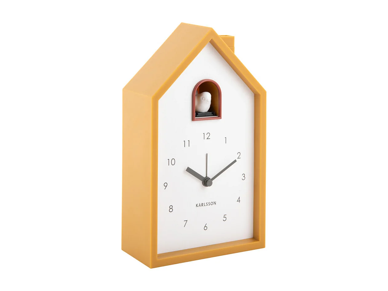 Alarm Modern Cuckoo - Réveil en plastique avec coucou - Ocre