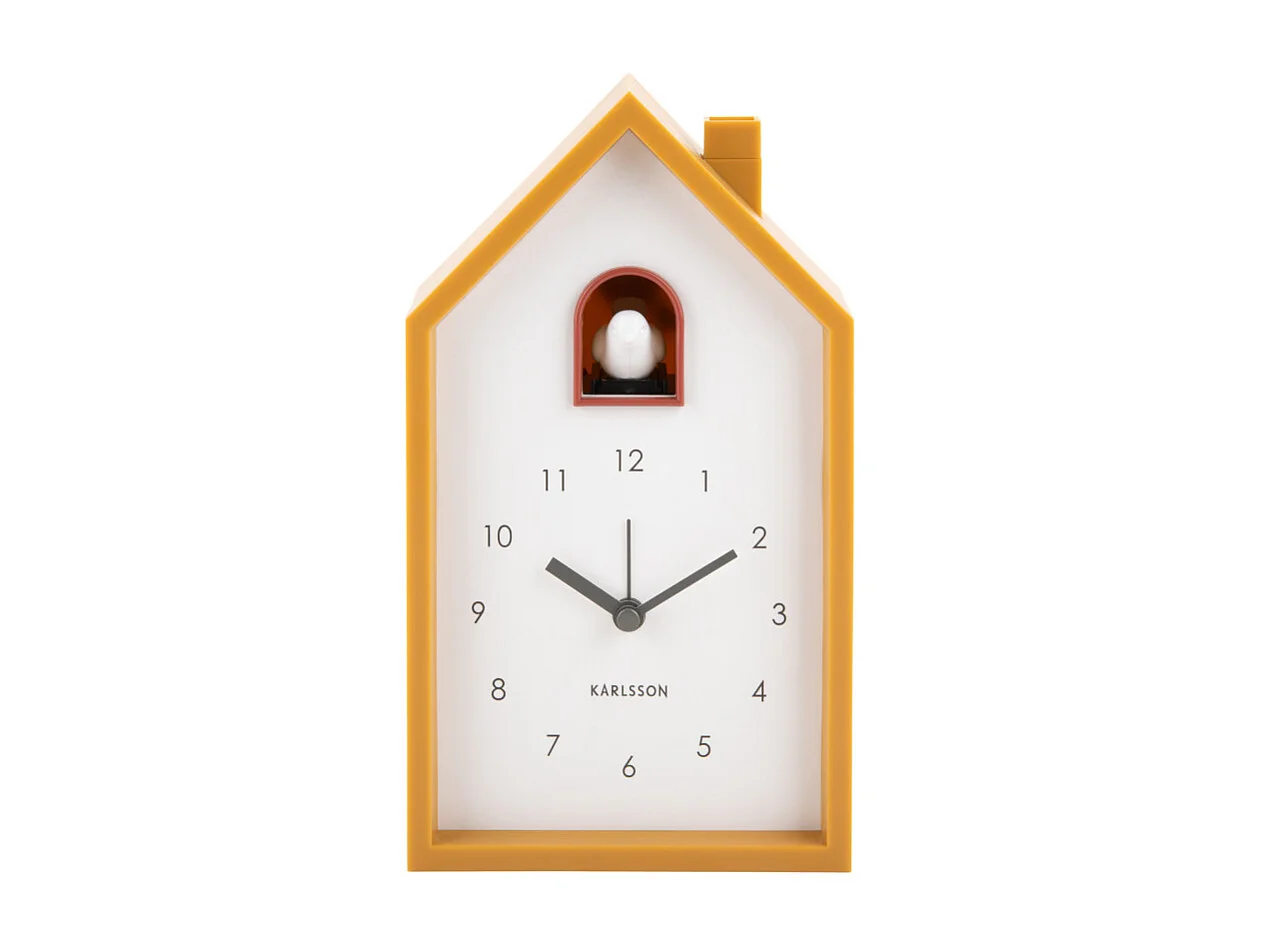 Alarm Modern Cuckoo - Réveil en plastique avec coucou - Ocre