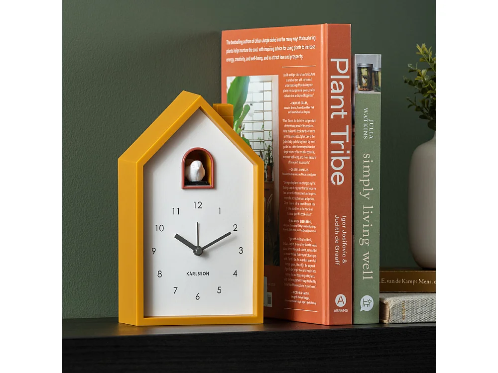 Alarm Modern Cuckoo - Réveil en plastique avec coucou - Ocre