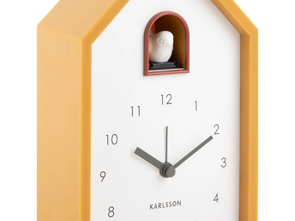 Alarm Modern Cuckoo - Réveil en plastique avec coucou - Ocre