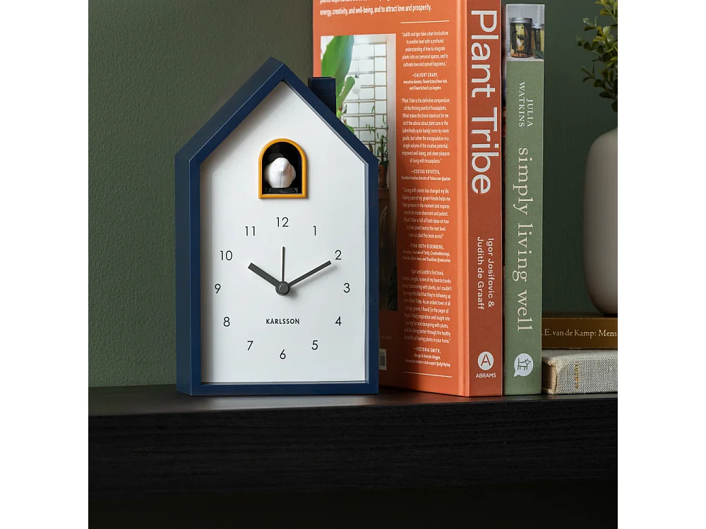 Alarm Modern Cuckoo - Réveil en plastique avec coucou - Bleu nuit