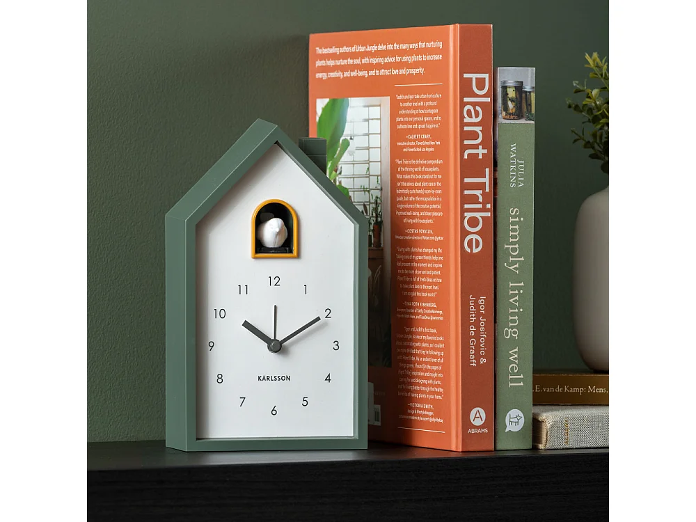 Alarm Modern Cuckoo - Réveil en plastique avec coucou - Vert