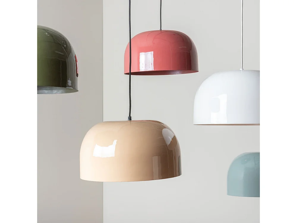 Dome - Suspension ronde en métal ø40cm - Blanc