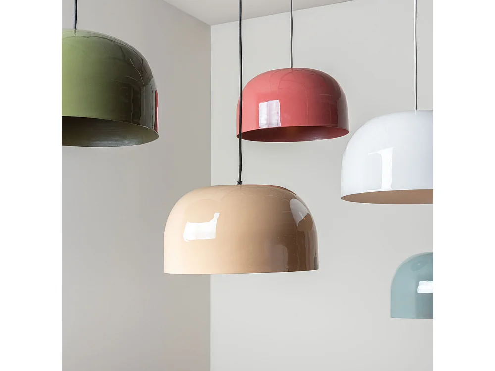 Dome - Suspension ronde en métal ø40cm - Blanc