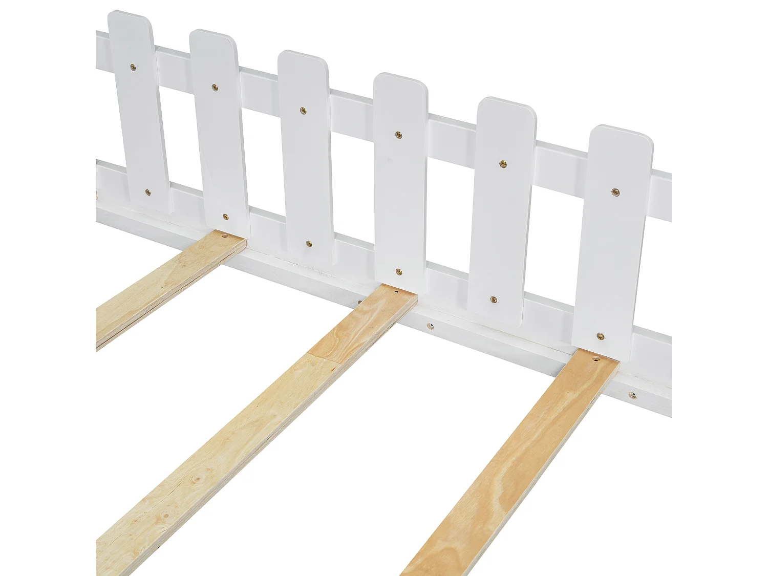 Kinderhutbed 140x200 cm - Huisvorm - Grenen en MDF - Wit