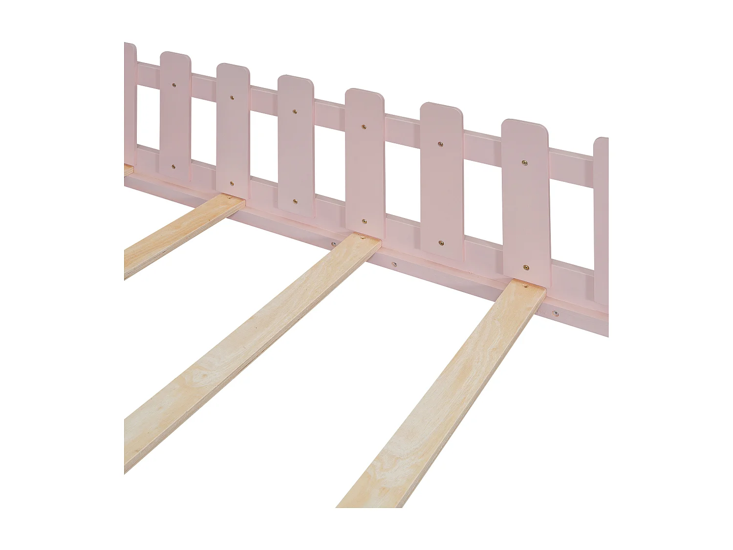 Cama Cabine Infantil 140x200 cm - Formato de Casa - Madeira de Pinho e MDF - Rosa