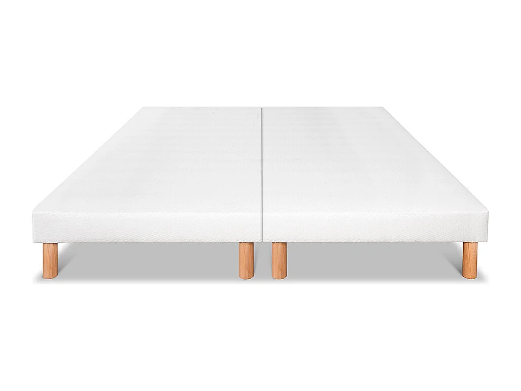 BELLECOUR LITERIE | Jeu de 2 sommiers tapissiers CAPUCINE 2x90x200 cm | Epaisseur 13 cm | Blanc (pieds inclus)