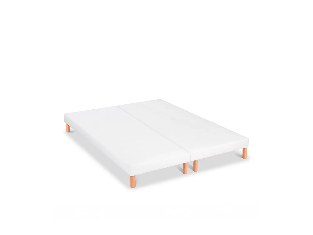 BELLECOUR LITERIE | Jeu de 2 sommiers tapissiers CAPUCINE 2x90x200 cm | Epaisseur 13 cm | Blanc (pieds inclus)