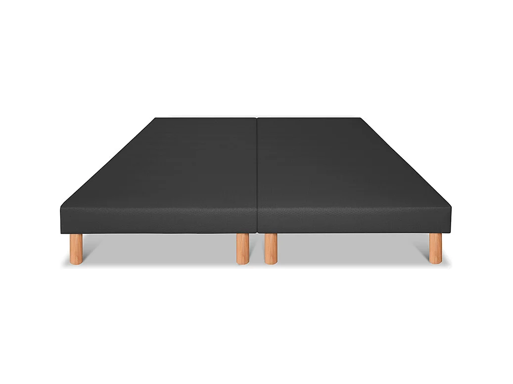 BELLECOUR LITERIE | Jeu de 2 sommiers tapissiers CAPUCINE 2x90x200 cm | Epaisseur 13 cm | Gris anthracite (pieds inclus)