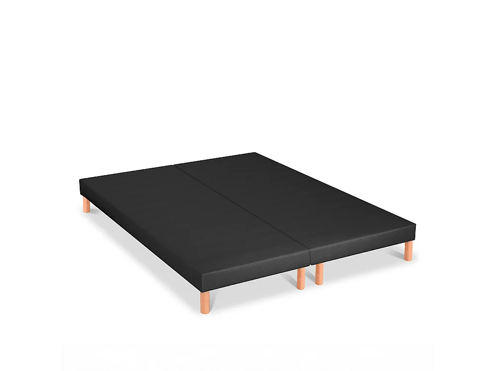 BELLECOUR LITERIE | Jeu de 2 sommiers tapissiers CAPUCINE 2x70x190 cm | Epaisseur 13 cm | Gris anthracite (pieds inclus)