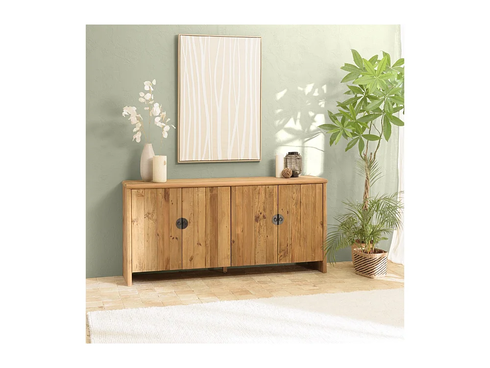 SANDY - Buffet 4 portes bois pin recyclé