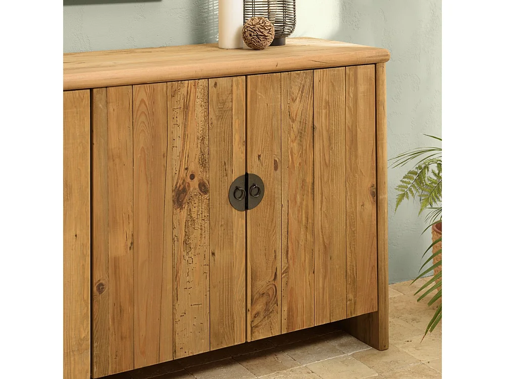 SANDY - Buffet 4 portes bois pin recyclé