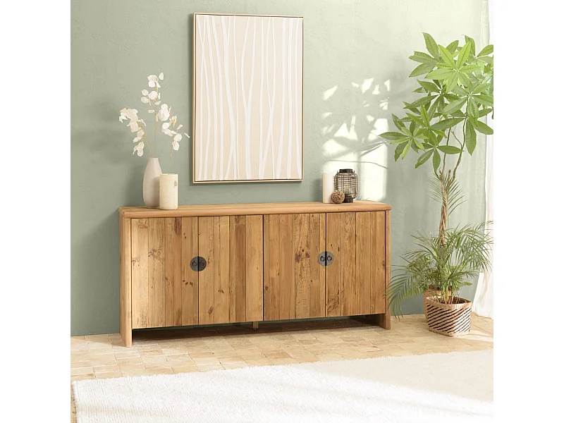 SANDY - Buffet 4 portes bois pin recyclé