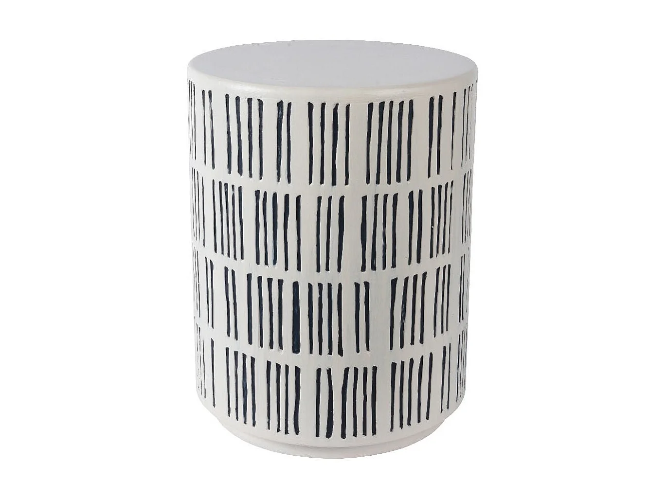 Table d'appoint ronde manguier blanc et noir NOVA