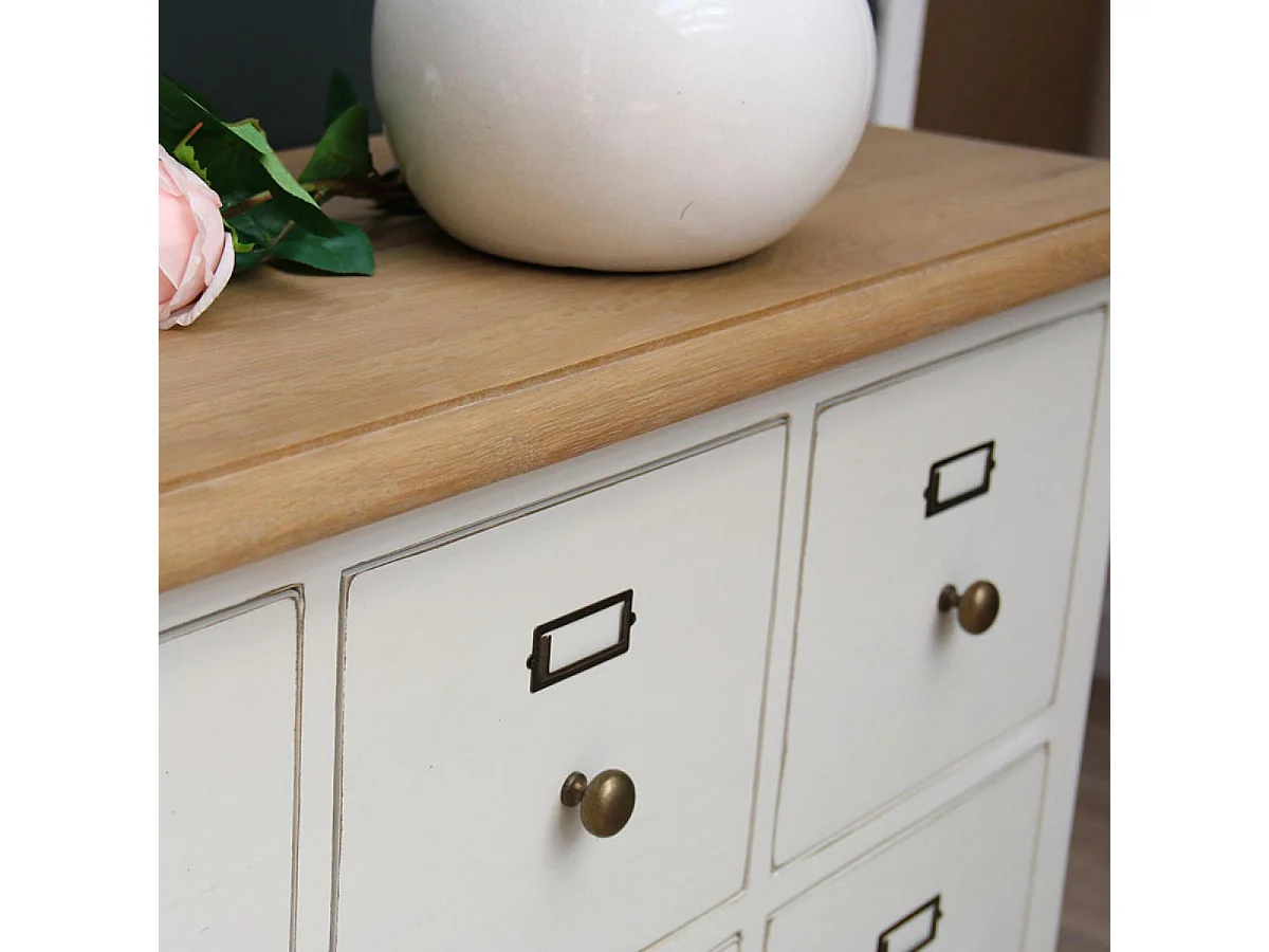 Meuble de métier 12 tiroirs Bois Blanc - Manoir Interior's