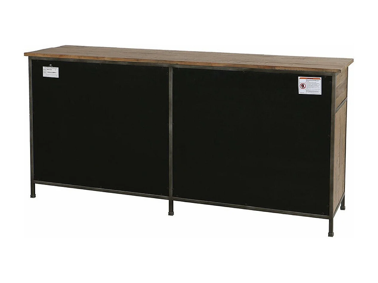 Buffet bas 4 portes 4 tiroirs Bois Marron - Manufacture Interior's