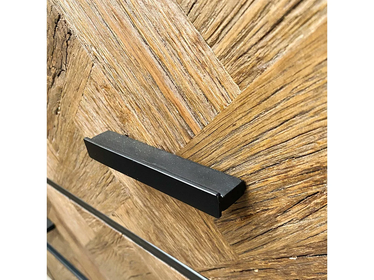 Buffet bas 2 portes 3 tiroirs Bois Marron - Haussmann Interior's