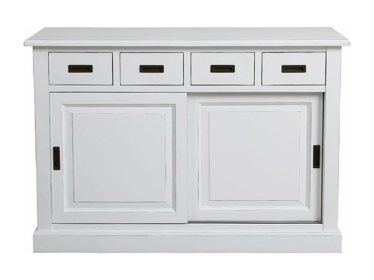Buffet bas 2 portes 4 tiroirs MDF Blanc - Rhode Island Interior's