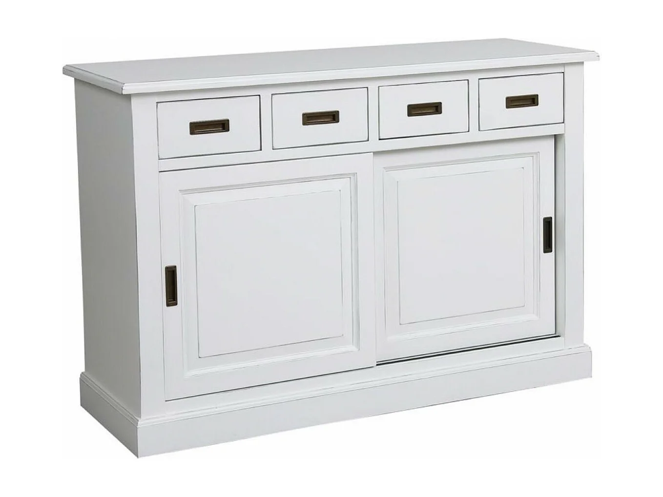 Buffet bas 2 portes 4 tiroirs MDF Blanc - Rhode Island Interior's