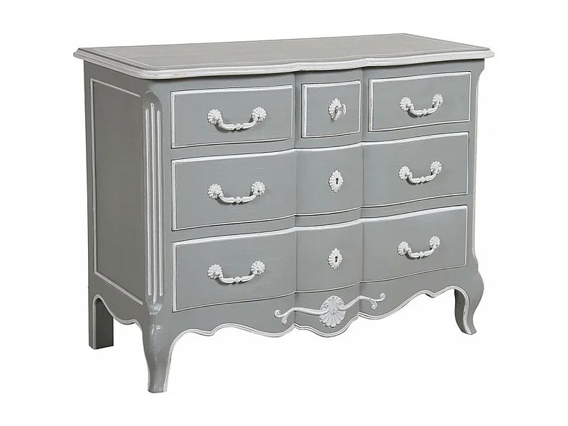 Commode galbée 5 tiroirs MDF Gris - Gustavien Interior's