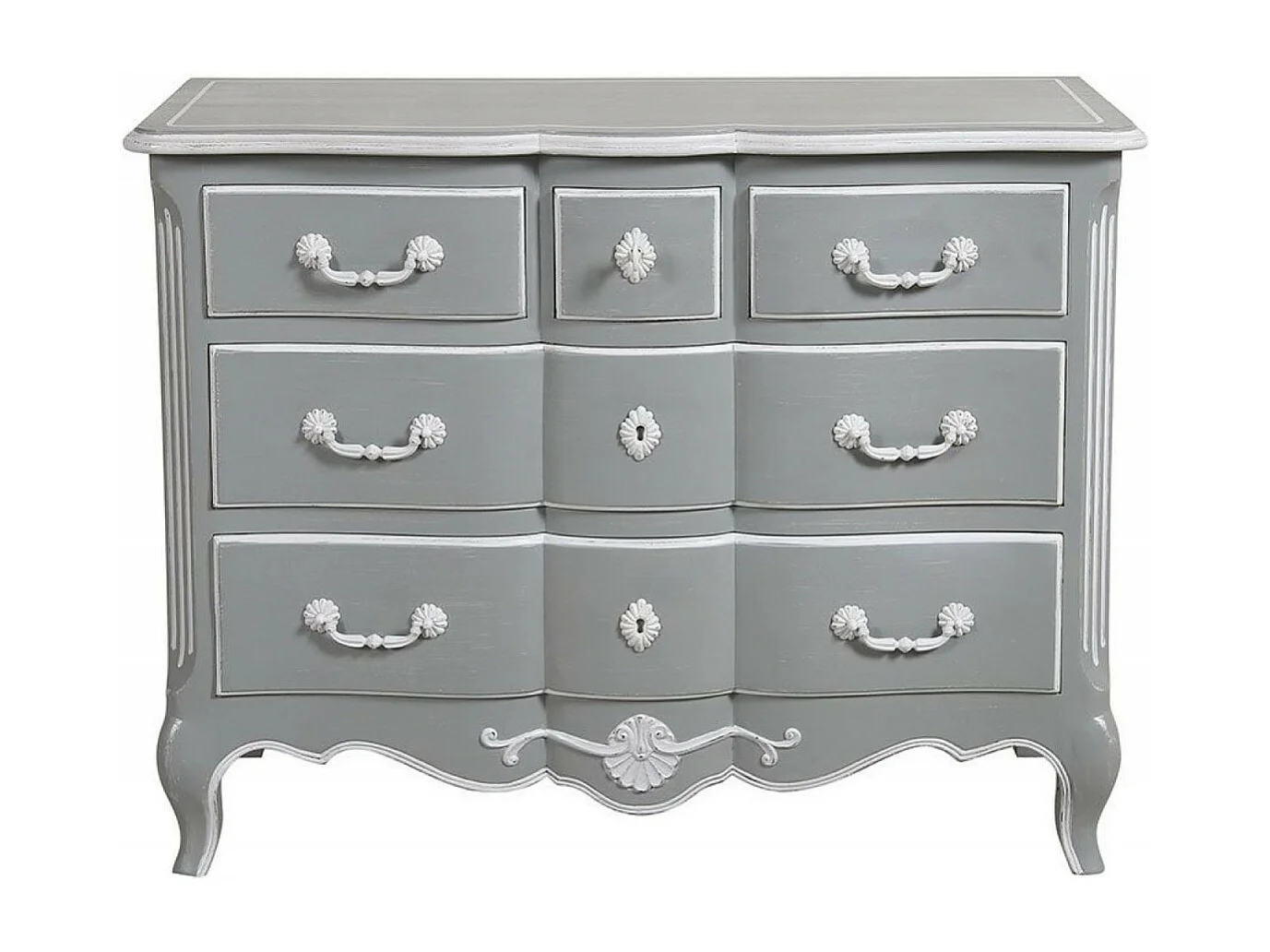 Commode galbée 5 tiroirs MDF Gris - Gustavien Interior's